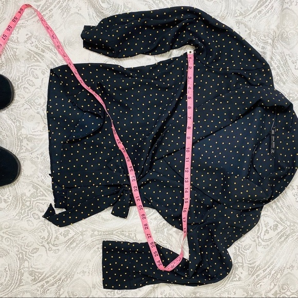 Zara Basic Polka Dot Wrap Blouse~XS - Picture 7 of 8